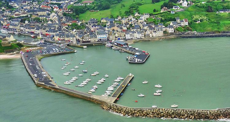 Port en bessin vue aerienne